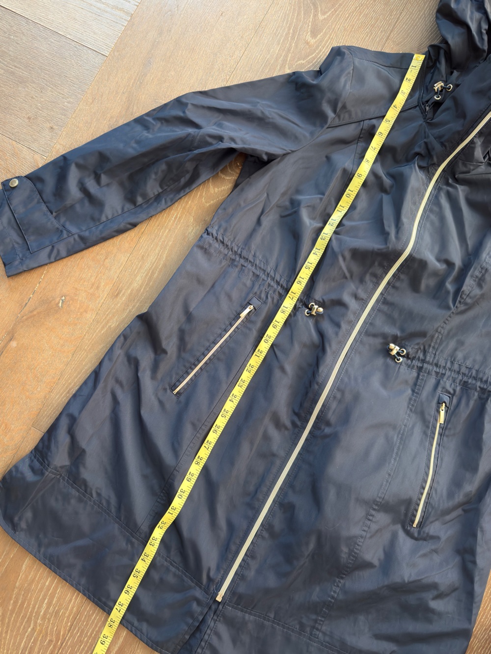 COLE HAAN 'Travel Package' Hooded Rain Jacket in Indigo - Picture 15 of 16